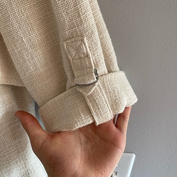 Chicos white Drape-Front Crop Jacket size 2 - Picture 6 of 6